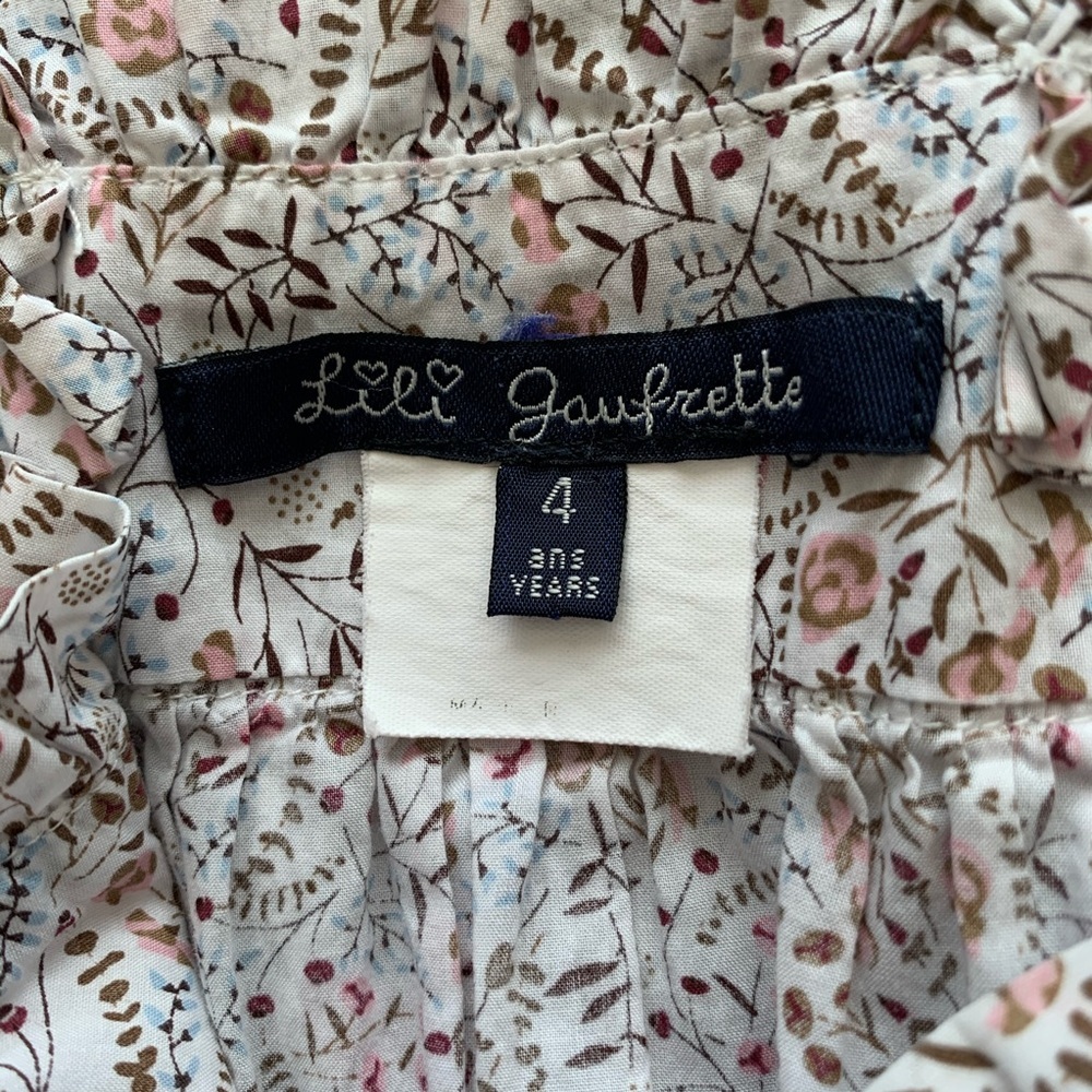 Lili Gaufrette French Girls Floral Cotton Dress 4A - Picture 7 of 8
